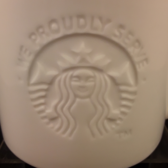 Starbucks Kitchen Starbucks White We Proudly Serve Coffee Cup Mug